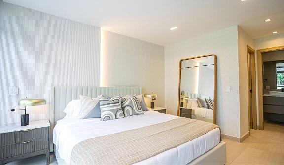 Dormitorio de apartamento de lujo en Panamá